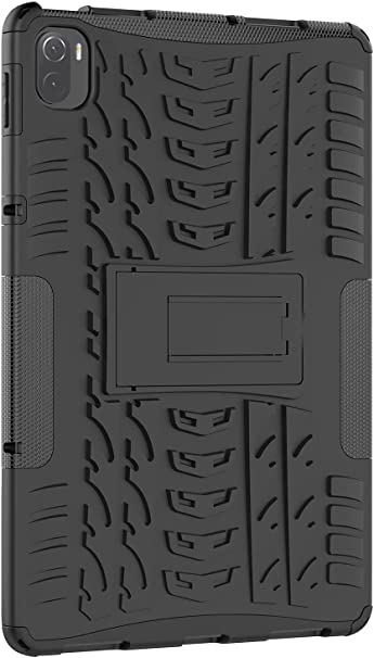 For Xiaomi Pad 5 / Xiaomi Pad 5 Pro Case 11.0 Inch, Hybrid Armor Heavy Duty 2 In 1 TPU & PC Dual Layer Shockproof Tablet Case With Kickstand With With Shoulder/Hand Strap - From GrabMobily - Black