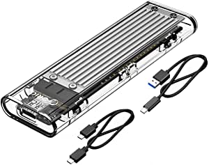 ORICO M.2 NVME SSD Enclosure Adapter, Tool-Free USB 3.1 Gen2 (10 Gbp/s) External Enclosure for NVME PCIe M-Key 2230/2242/2260/2280 SSD, Intelligent Sleep (Sliver)