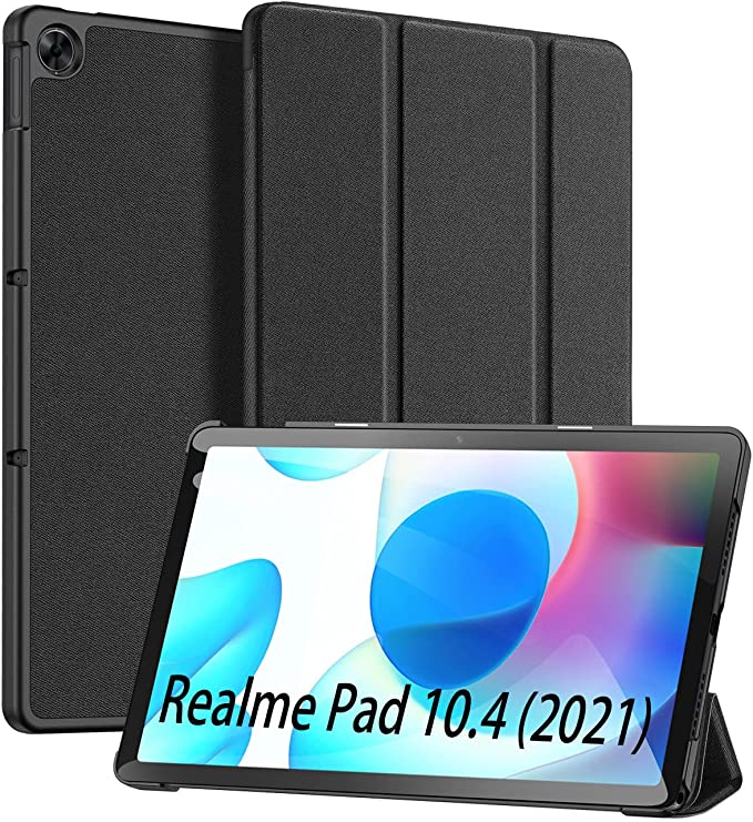Case for Realme Pad 10.4 Tablet 2021, DUX DUCIS Ultra Slim Case Tri-fold Smart Cover with Stand for Realme Pad 10.4inch, Black