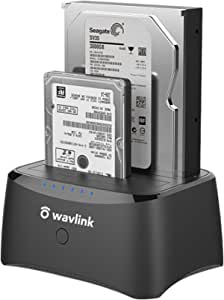 USB 3.0 to SATA I/II/III Dual Bay External Hard Drive Docking Station for 2.5/3.5in HDD/SSD with UASP, Support Hard Drive Offline Clone Duplicator and Auto Sleep Function -Black