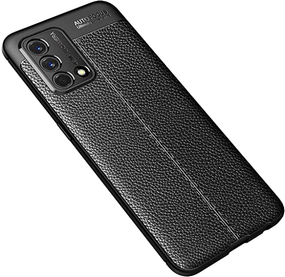 جراب Oppo A74 4G ، جراب خلفي بنمط جلد أصلي مقاوم للصدمات من ألياف الكربون المصقول - مقاوم للانزلاق - جراب عالي الجودة من GrabMobily - أسود