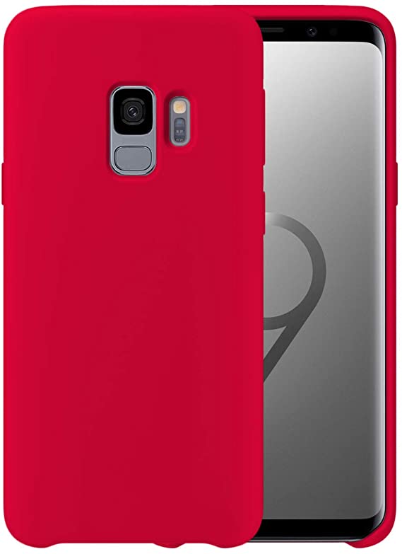 Liquid Silicone Phone Case for Samsung Galaxy S9 G960 G960U 5.8" Shockproof/Gel Rubber/Cover Case Drop Protection Carmine