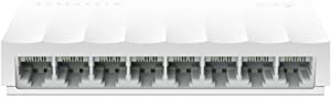 TP-Link 8 Port 10/100Mbps Fast Ethernet Switch | Desktop Ethernet Splitter | Ethernet Hub | Plug and Play | Fanless Quiet | Desktop Design | Green Technology | Unmanaged (TL-SF1008D)