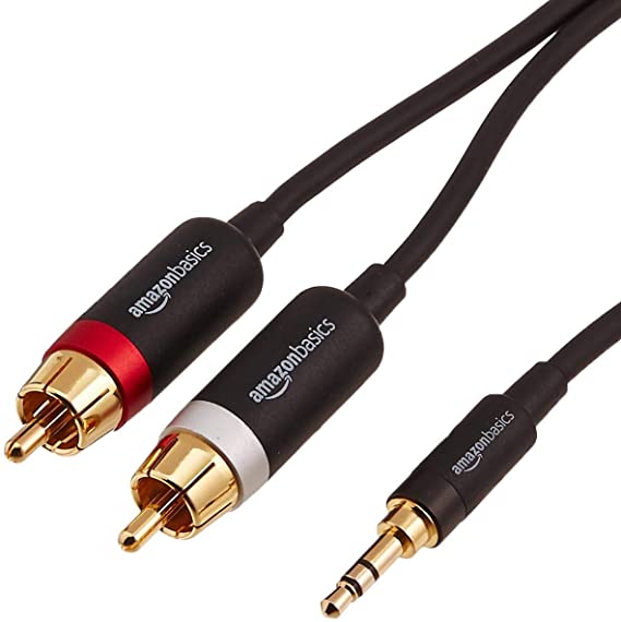AmazonBasics 3.5mm to 2-Male RCA Adapter cable - 4 feet