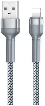 Remax Rc-124I Jany Aluminum Alloy Braided Data Cable For Lightning 1M - Silver