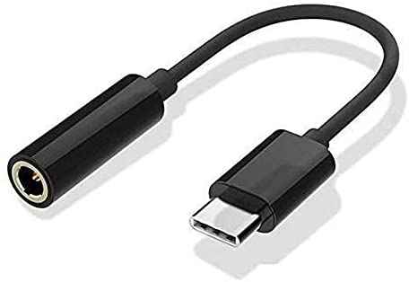 Ekon Type C to 3.5mm Audio Jack Adapter Splitter Aux Cable Dongle Jack Converter Audio Compatible with Samsung Galaxy F02s Fold M52 5G M40 S8 Plus Note 10 Note 10 Plus- Black