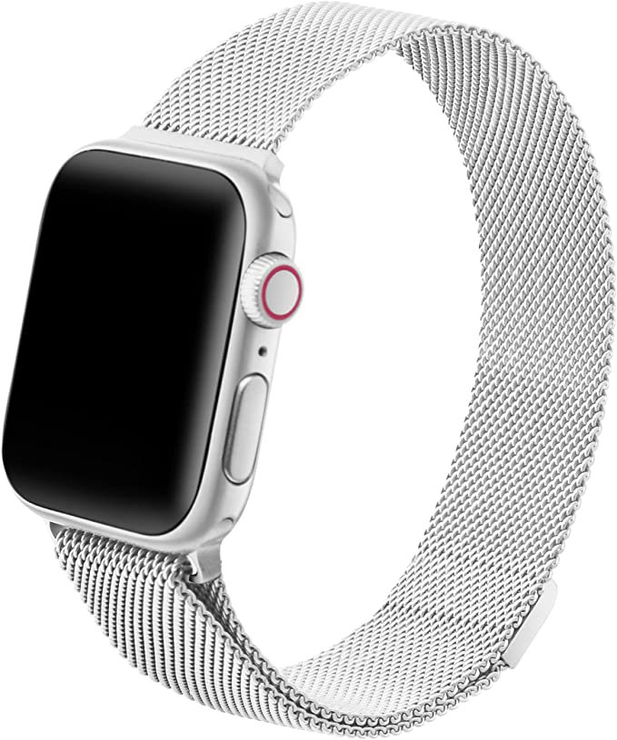 HomeInfluence Stainless Steel Watch Band Compatible with Apple Watch Band 38mm 40mm 42mm 44mm, Mesh Loop Metal Strap with Magnetic Clasp for iWatch Series 7/6/SE/5/4/3/2/1