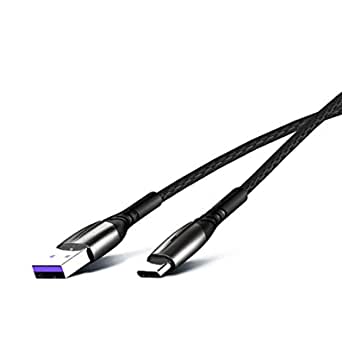 Jstor RTC Super Fast Charging Woven Fibre Led Indicator Recci USB Data Cable -5amp -100 cm (Type-C)