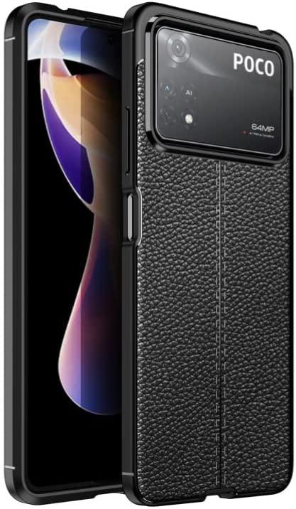 ALPHA Case for Xiaomi Poco X4 Pro 5G, Anti-Slip Ultra Thin Shock Absorption Anti Scratch Protective, Cover for Xiaomi Poco X4 Pro 5G -Black