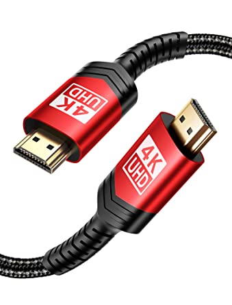 4K HDMI Cable 16.5ft, JSAUX High Speed 18Gbps HDMI 2.0 to HDMI Cord Support(4K@60Hz HDR, 3D, 2160P, 1080P, Ethernet, HDCP 2.2, ARC)-Compatible with UHD TV, PS5/4/3, &More - Red
