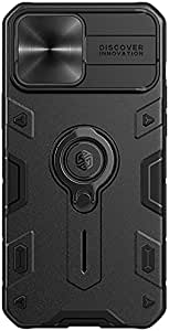 Nillkin Case for Apple iPhone 13 Pro Max (6.7" Inch) CamShield Slider Camera Slider Armor Military Grade Camera Slider Protect Without Logo Cut Double Layered Protection TPU + PC Kickstand Black