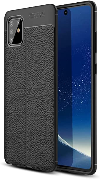 جراب لهاتف Samsung Galaxy Note10 Lite ، حافظة مرنة متينة مع نمط ألياف الكربون المصقول - جراب أصلي جديد من GrabMobily - غطاء حماية شديد التحمل - مقاوم للانزلاق - أسود
