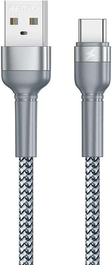 Remax Rc-124A Jany Aluminum Alloy Braided Data Cable For Type-C 1M - Silver