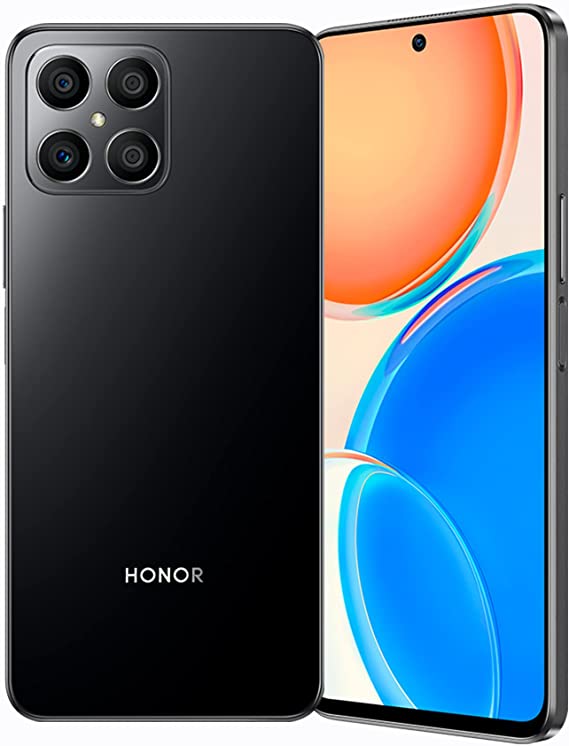 HONOR X8 Unlocked Smartphone Black 6 + 128GB 90Hz 6.7 Inch Curved Screen, Dual SIM, Android Smartphone with 64MP Quad Camera 22.5W SuperCharge