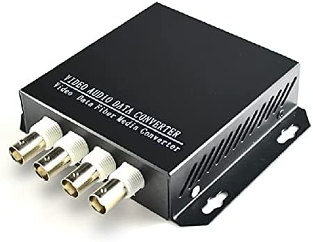 4 Channel Video/Audio Data Fiber Optic Media Converter (20KM)