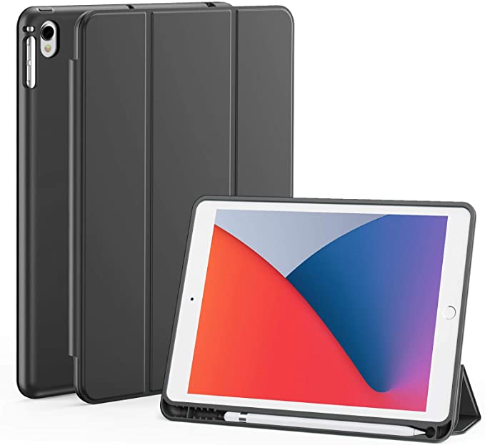 iPad Air 3rd Generation Case, iPad Air 3 Case 10.5 inch 2019 with Pencil Holder, TPU Stand Smart Protective Cases Cover Sleeve for iPad Air 3 Gen and iPad Pro 10.5 Cases (Black)