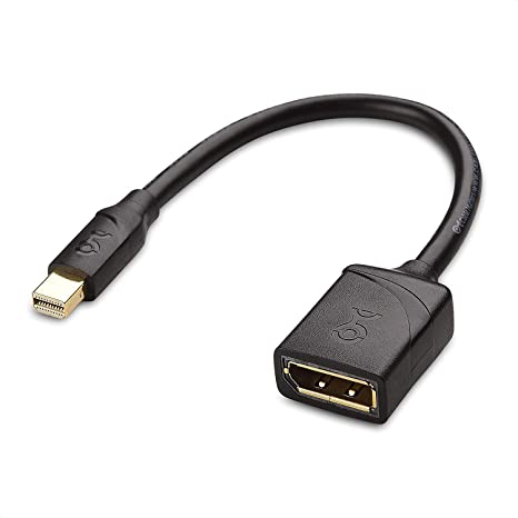 Cable Matters Mini DisplayPort to DisplayPort Adapter (Mini DP to DP) in Black - 8K Resolution Ready - Thunderbolt and Thunderbolt 2 Port Compatible