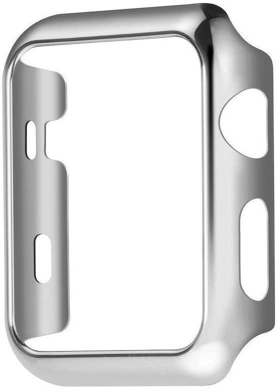 Case for Apple Watch Series 3 Ultra-Thin PC Plating Bumper Frame iWatch Protective Cover Case for Watch Series 1 2 38mm (Apple Watch Series 3, Sliver)