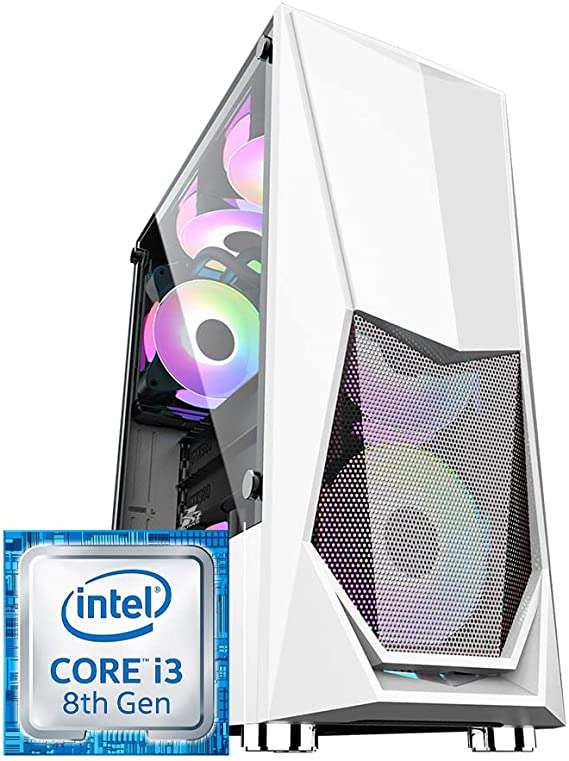 Computer Intel Core i3-8100, B365M H, 8GB DDR4 RAM, SSD 120GB, HDD 500GB, JETEK RGB Tempered Glass Case for PSU (600W)
