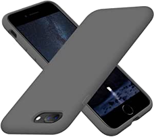 Cordking iPhone 8 Plus Case, iPhone 7 Plus Case, Silicone Ultra Slim Shockproof Phone Case with [Soft Anti-Scratch Microfiber Lining], 5.5 inch, Space Gray