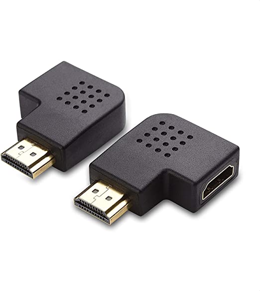 Cable Matters Combo Pack Flat Right Angle HDMI Adapter (HDMI 90 Degree Adapter) with 4K and HDR Support