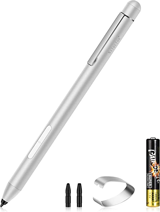 Nsiucion Surface Stylus 2019 Pen for Microsoft Surface Go, Surface Pro 3/4/5/6, Surface Laptop 1/2, Surface Book 1/2, Studio, Surface Pen (Silver)
