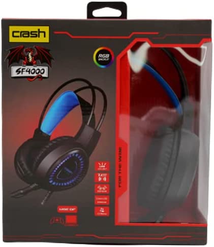 Gaming Crush SF-4000 Surround Stereo Sound LED Lighting, with Microphone, Soft Foam Ear Pads for PlayStation Computer Laptop Gaming Headphone Crash SF-4000