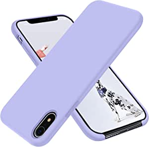 for iPhone XR Case,OTOFLY[Silky and Soft Touch Series] Premium Soft Silicone Rubber Full-Body Protective Bumper Case Compatible with Apple iPhone XR 6.1 inch (Lilac)