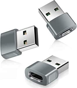 USB-C Female to USB Male Adapter 3-Pack,Zinc Alloy Type-C to USB Charger Converter for iPhone 11 12 13 Pro Mini SE,Airpods,iPad Air 4 4th Gen 6 9 6th 9th 2021,Samsung Galaxy Note 20 21 S20 S21 A71 A72
