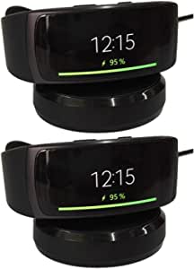 Kissmart Replacement Gear Fit 2 Charger, Charging Cradle Dock for Samsung Gear Fit 2 -R360 Smart Watch (Black, 2-Pack)