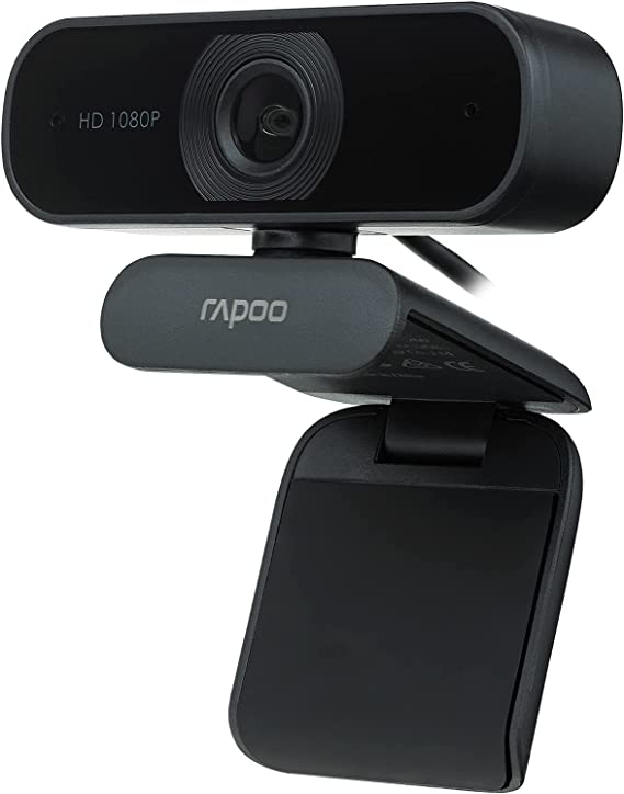 1080P Web Camera, HD Webcam with Microphone, Rapoo C260 USB Computer Camera, Built-in Dual Noise Reduction Mics, 95-degree Wide Angle, Plug and Play, for Zoom/Skype/Teams, Conferencing and Video Calls