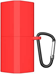USTIYA Huawei FreeBuds Lipstick Silicone Protective Case with Keychain (Red)