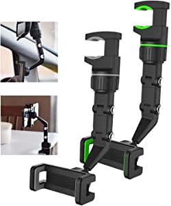 360°Rearview Mirror Phone Holder for Car,Multifunctional Phone Mount and GPS Holder Universal Adjustable Rotating Car Phone Holder(2Pcs Green&Gray)