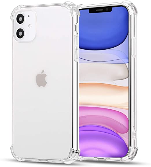iPhone 11 Case Cover fit Apple iPhone 11 (2019) Phone 6.1'', TPU Transparent Back iPhone 11 Phone Case with TPU Bumper Protective Case Cover for Apple iPhone 11-6.1inch (Clear)