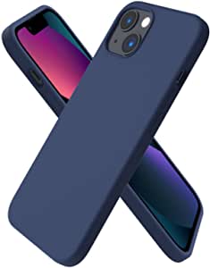 ORNARTO Compatible with iPhone 13 Case 6.1, Slim Liquid Silicone 3 Layers Full Covered Soft Gel Rubber Case Cover 6.1 inch-Navy Blue