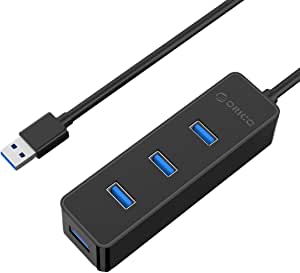 ORICO W5PH4-U3-BK USB 3.0 4 Port Ultra Mini Portable Hub for Mac OS, Linux, Windows XP/7/Vista/8/8.1 - Black