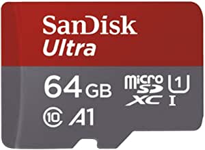 SanDisk Ultra 64GB microSDXC UHS-I card with Adapter -  100MB/s U1 A1 - SDSQUAR-064G-GN6MA (Renewed)