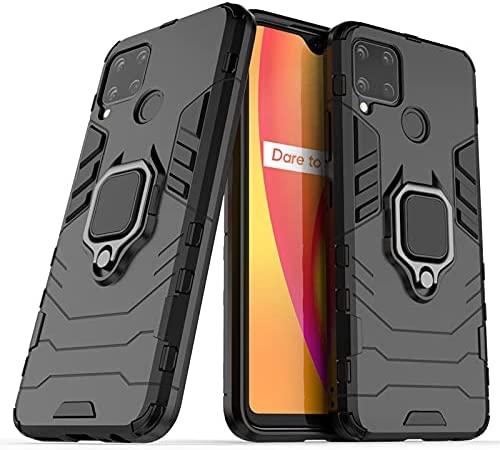 For Realme C15 / Realme C12, Iron Man Ring Original Case from CompuMisr - Black
