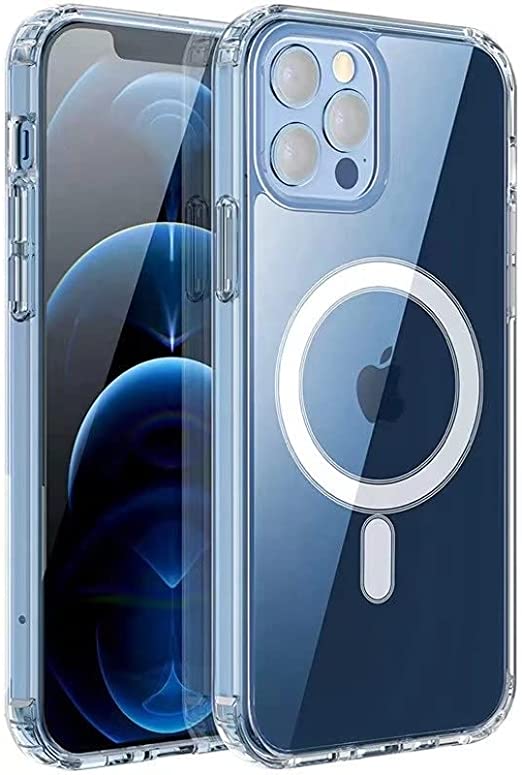 iPhone 13 Pro Magnetic Wireless Charging Transparent Clear (Never Yellow) (Military Grade Protection) Shockproof Phone Case