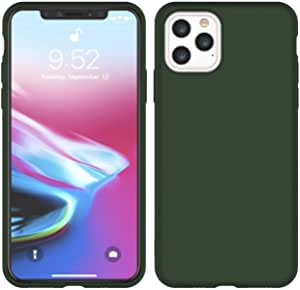 Pokanic Soft Touch Liquid Silicone Gel Rubber Bumper Silky Full Body Protection Microfiber Protect Drop Proof Non Slip Case Cover Compatible with Apple iPhone 11 Pro Max (2019) 6.5" (Army Green)