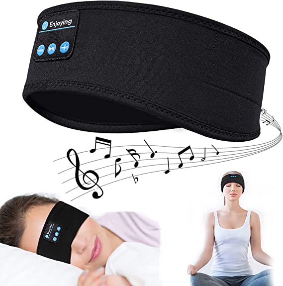 Sleep Headphones, Sport Headband, Wireless V5.0 Bluetooth Headphones, Eye mask Headphones, Built-in ultra-thin HD stereo speakers, Suitable for Side Sleep, Sports, Yoga, Fitness, Relaxation