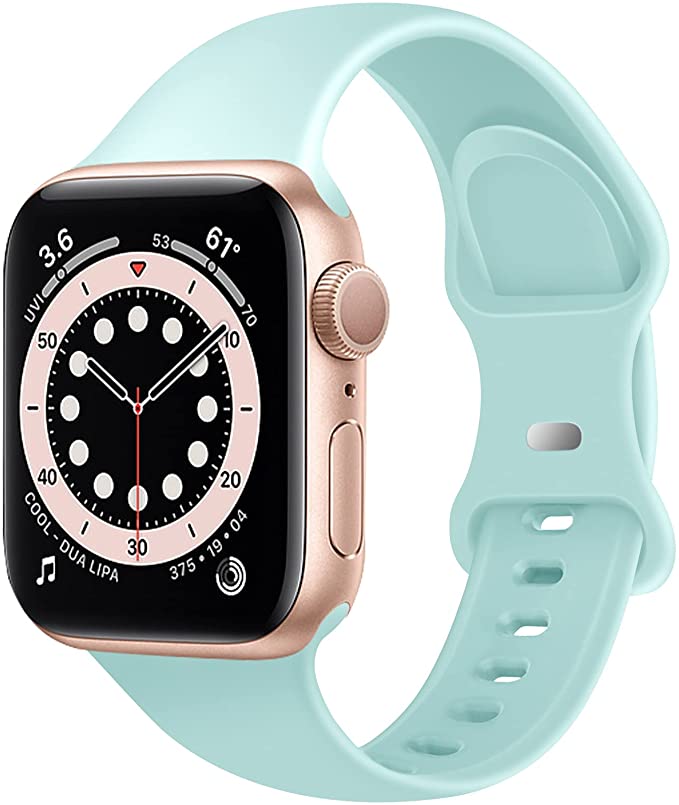 TSAAGAN Silicone Band Compatible for Apple Watch Band 38mm 42mm 40mm 44mm 41mm 45mm, Soft Replacement Strap Sport Wristband for iWatch SE Series 7/6/5/4/3/2/1 Women Men Sport Edition