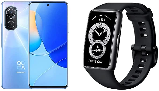 Huawei nova 9 SE Smartphone of 6.78" HUAWEI FullView Display,108 MP High-Res Photography, Creative Vlog Experience, 66 W HUAWEI SuperCharge, Crystal Blue - with Huawei Band 6