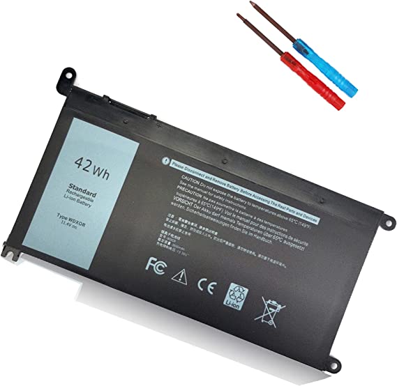 42Wh WDX0R WDXOR Battery for Dell Inspiron 15 5565 5567 5568 5570 5578 7560 7570 7569 7579 13 7368 7378 7375 5368 5378 5379 17 5765 5767 5770 3CRH3 T2JX4 FC92N