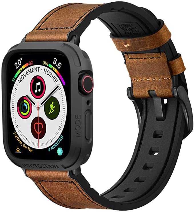 Mifa Rugged Hybrid Sports Band with Elkson Bumper Case Compatible with Apple Watch Series 5 4 44mm 42mm Replacement Strap