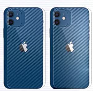 For iPhone 12 Mini Back Screen Protector 3D Carbon Fiber Ultra Thin Protective Film-2 packs-Transparent