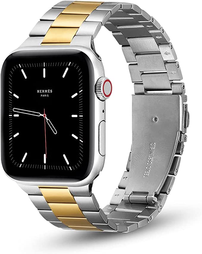 iMall Stainless Steel Metal Band for Apple Watch 38/40/42/44mm Replacement Link Bracelet Band Compatible with Apple Watch Series 1/2/3/4/5/6 Apple Watch Series SE