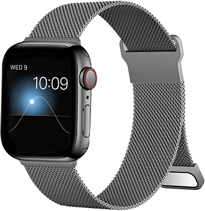 ZXCASD Metal Bands Compatible with Apple Watch Band 38mm 40mm 41mm 42mm 44mm 45mm Women Men,Loop Adjustable Mesh Strap for iWatch Series 7 6 5 4 3 2 1 SE