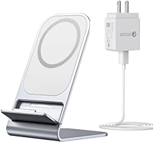 Magnetic Wireless Charging Station,15W Max Fast Charger Station for iPhone 12/12 Pro Max/Mini/11 Pro/XS Max/8 Plus, (Included 18W QC3.0 Charger)
