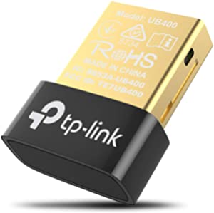 TP-Link USB Bluetooth Adapter for PC(UB400), 4.0 Bluetooth Dongle Receiver Support Windows 10/8.1/8/7/XP for Desktop, Laptop, Mouse, Keyboard, Printers, Headsets, Speakers, PS4/ Xbox Controllers